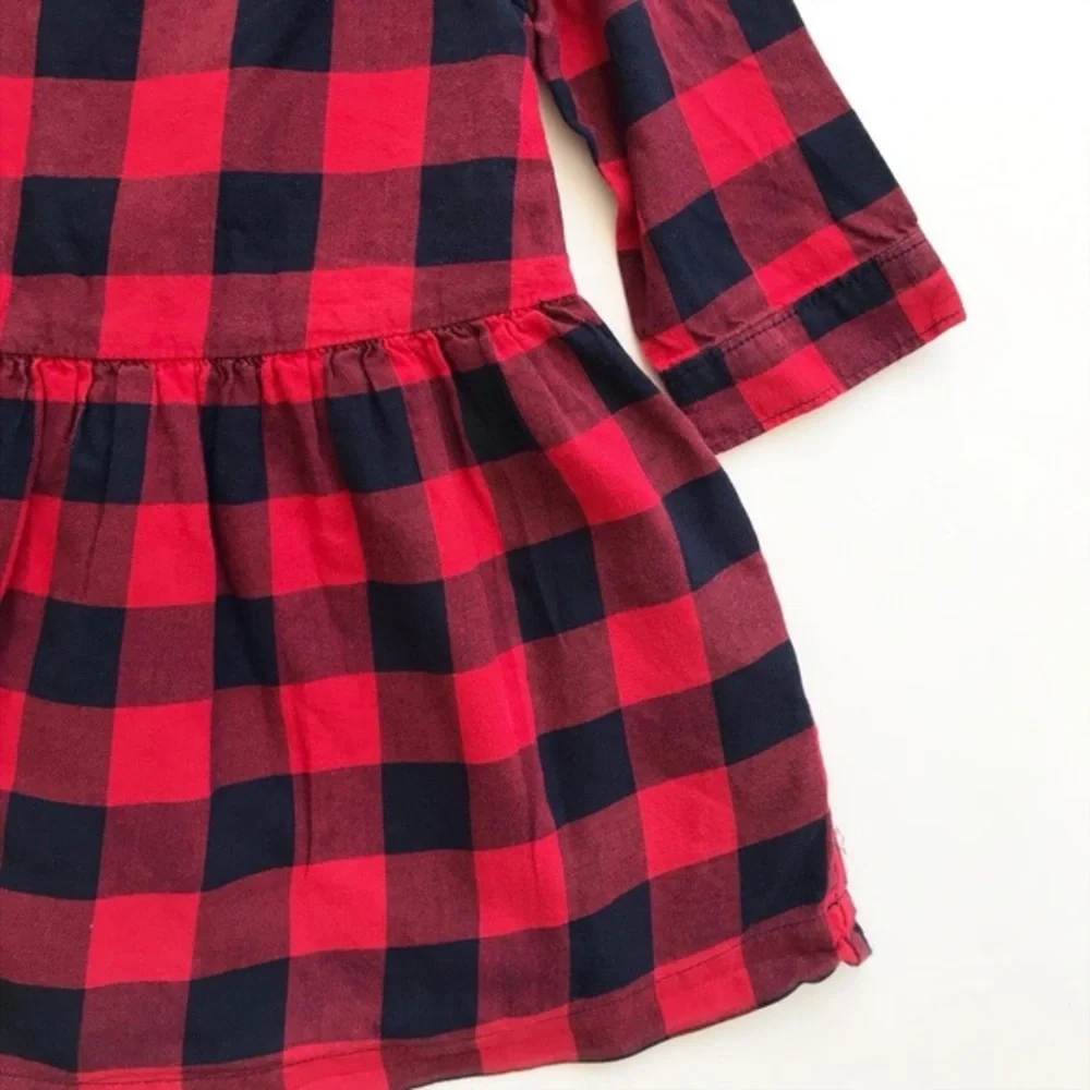 Babygap red/blue buffalo plaid dress EUC 2T